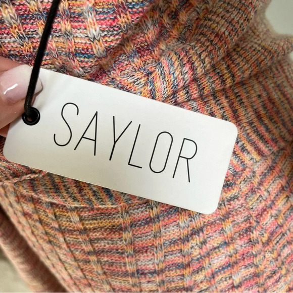 Saylor NWT “Midge”  Faux Wrap Knit Long Sleeve Sweater Mini Dress Size M… - Picture 11 of 13